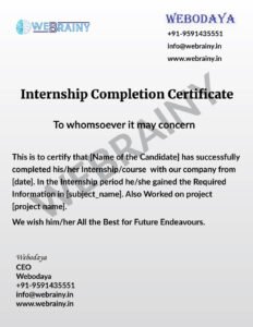 Internship Certificate